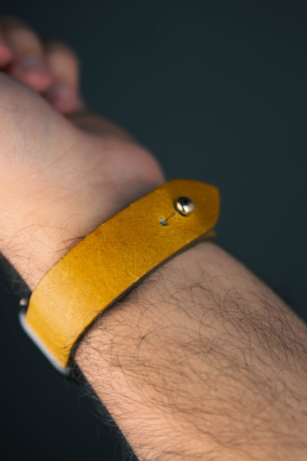 Mustard Yellow Leather Watch Strap - Quick Release Pins - The Hermoso