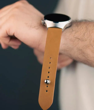 Bronze Leather Watch Strap - Quick Release Pins - The Hermoso