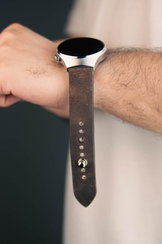 Brunette Leather Watch Strap - Quick Release Pins - The Hermoso