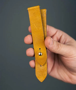 Mustard Yellow Leather Watch Strap - Quick Release Pins - The Hermoso
