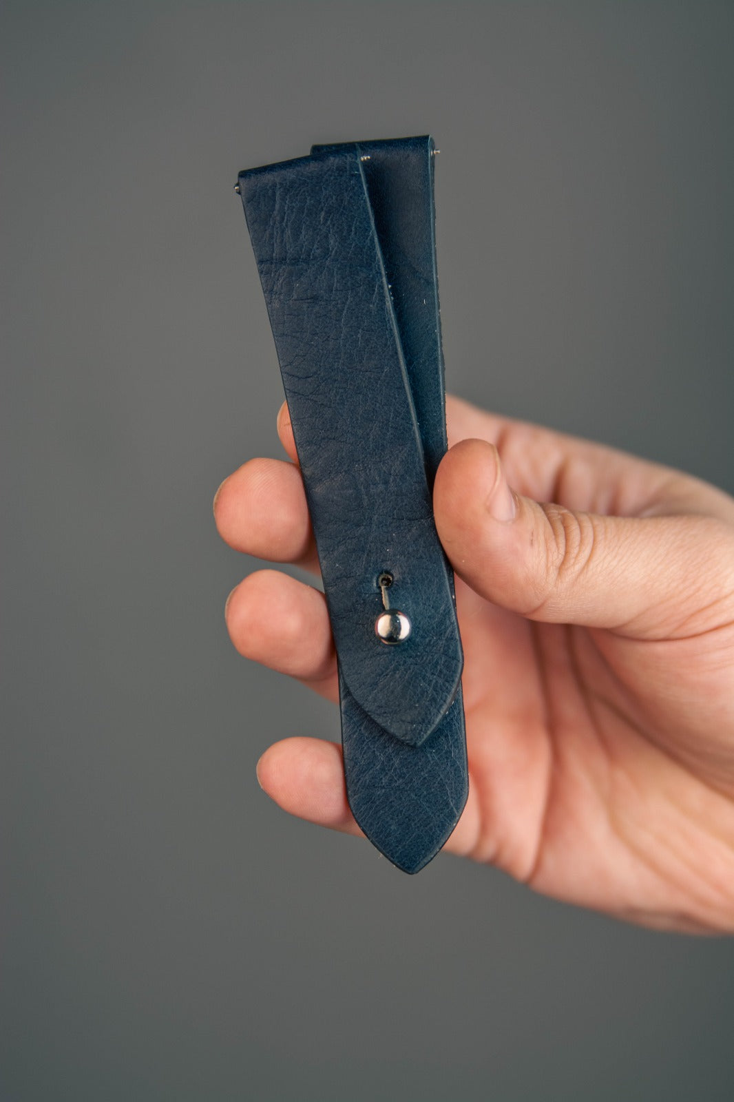 Space Blue Leather Watch Strap - Quick Release Pins - The Hermoso