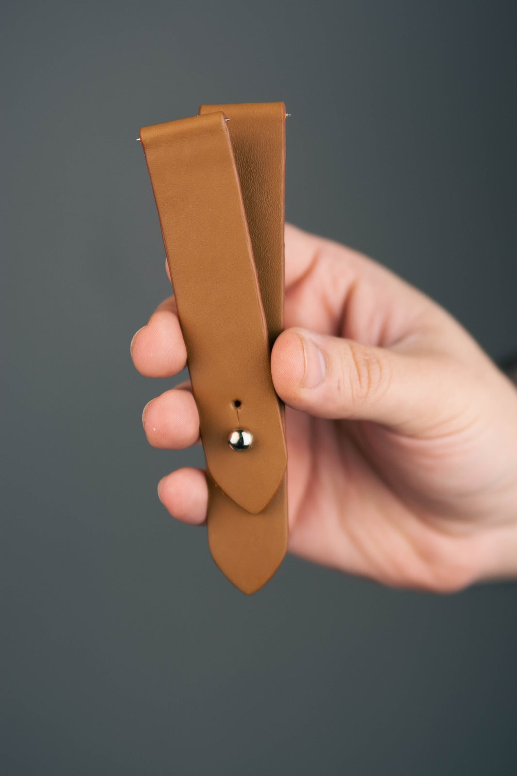 Bronze Leather Watch Strap - Quick Release Pins - The Hermoso