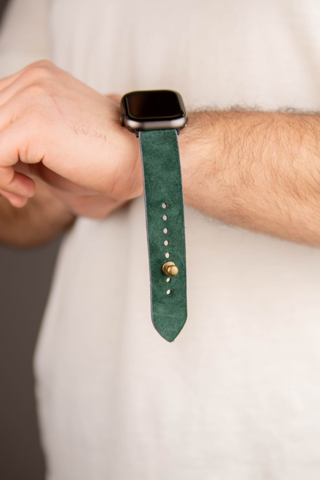 Emerald Green Apple Watch Strap - Suede Leather Strap