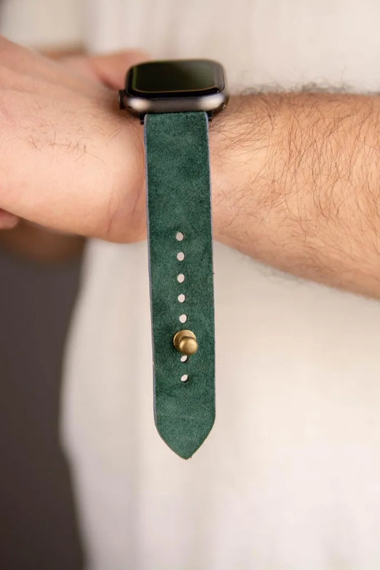 Emerald Green Apple Watch Strap - Suede Leather Strap