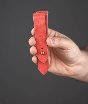 Salmon Red Suede Leather Watch Strap - Quick Release Pins - The Hermoso