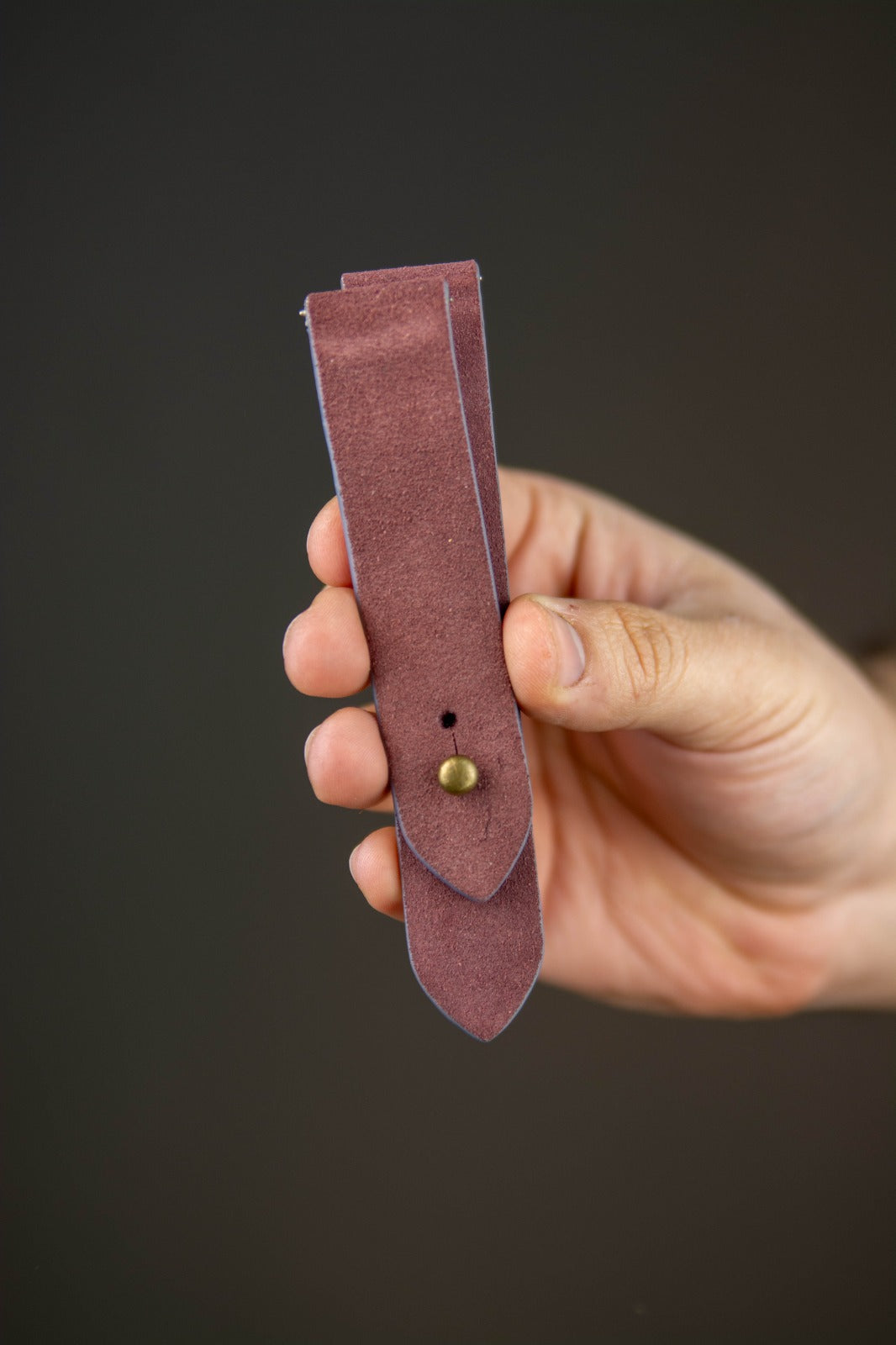 Burgundy Suede Leather Watch Strap - The Hermoso