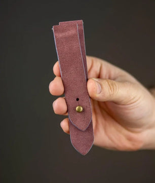 Burgundy Suede Leather Watch Strap - Quick Release Pins - The Hermoso