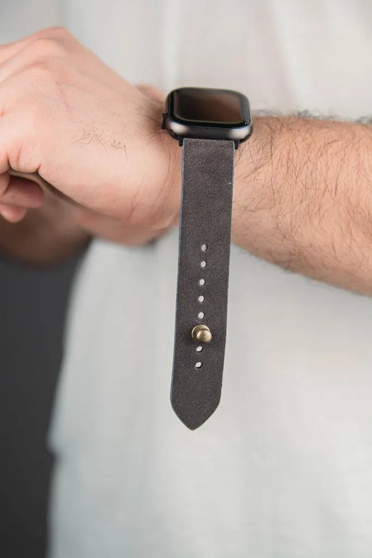 Dark Gray Apple Watch Strap - Suede Leather Strap