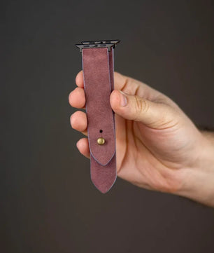 Burgundy Apple Watch Strap - Suede Leather Strap