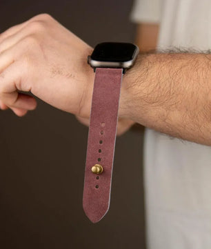 Burgundy Apple Watch Strap - Suede Leather Strap