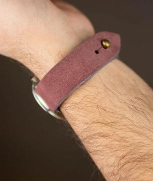 Burgundy Suede Leather Watch Strap - Quick Release Pins - The Hermoso