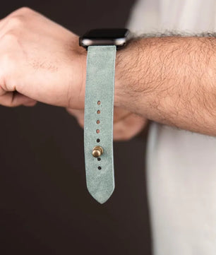 Sage Green Apple Watch Strap - Suede Leather Strap