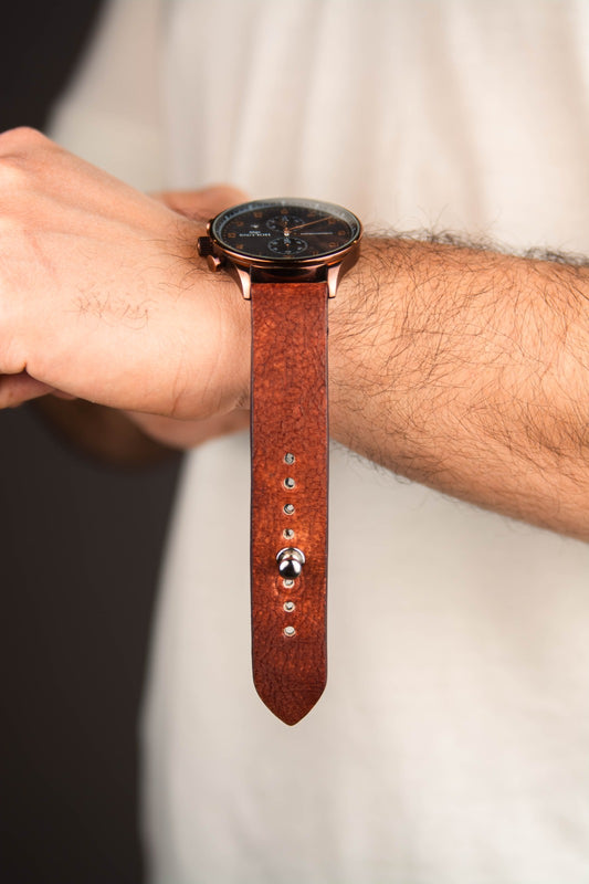 Ox-blood Burgundy Leather Watch Strap - The Hermoso