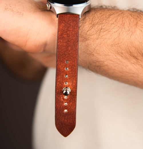 Ox-blood Burgundy Leather Watch Strap - Quick Release Pins - The Hermoso