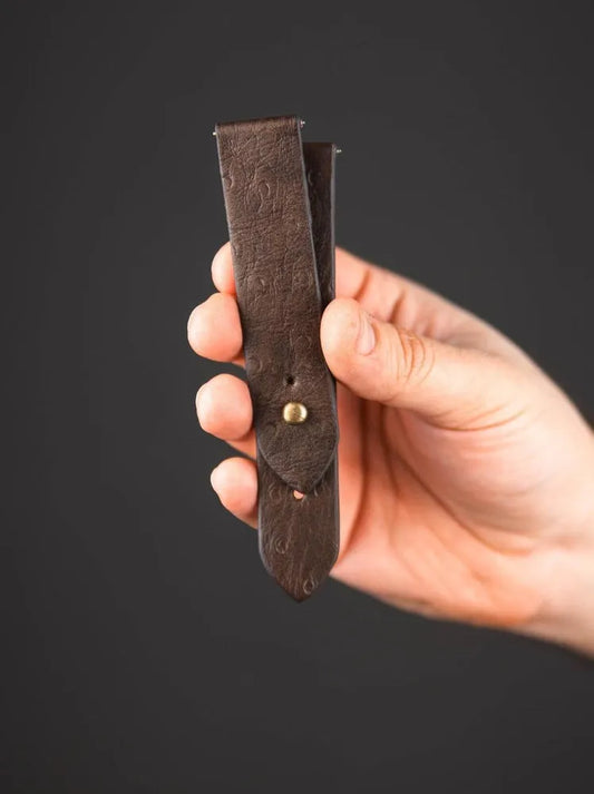 Chocolate Brown | Ostrich Leather Watch Strap - Quick Release Pins -The Hermoso