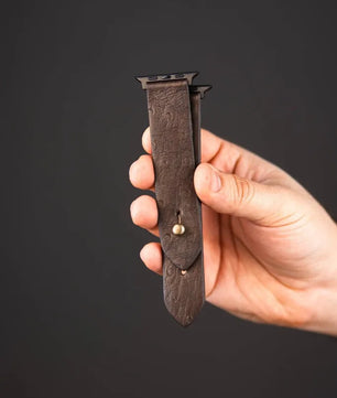 Chocolate Brown | Ostrich Apple Watch Strap - Pure Leather Strap