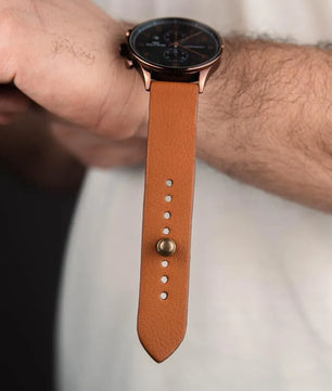Burnt Orange Leather Watch Strap - Quick Release Pins -The Hermoso