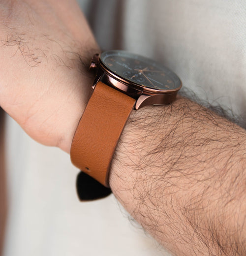 Burnt Orange Leather Watch Strap - Quick Release Pins -The Hermoso