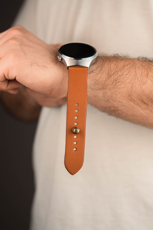 Burnt Orange Leather Watch Strap - The Hermoso