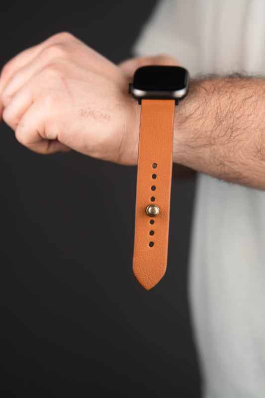 Burnt Orange Apple Watch Strap - Pure Leather Strap