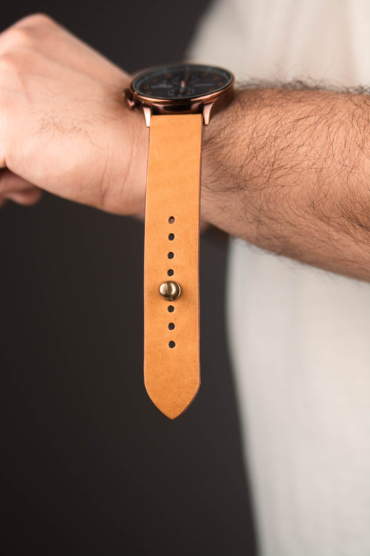 Veg Tanned Leather Watch Strap - Quick Release Pins - The Hermoso
