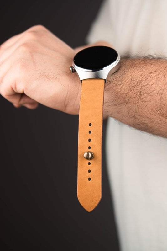 Veg Tanned Leather Watch Strap - Quick Release Pins - The Hermoso
