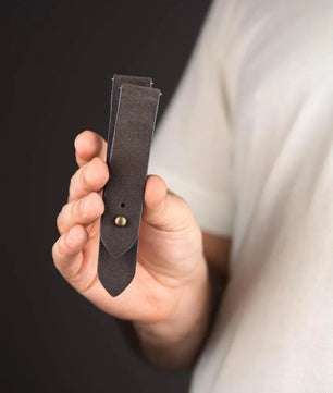 Dark Gray Suede Leather Watch Strap - Quick Release Pins - The Hermoso