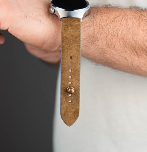 Ochre Suede Leather Watch Strap - The Hermoso
