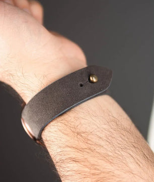 Dark Gray Suede Leather Watch Strap - Quick Release Pins - The Hermoso