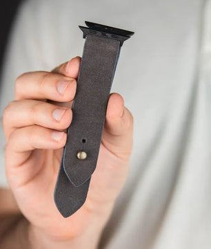 Dark Gray Apple Watch Strap - Suede Leather Strap