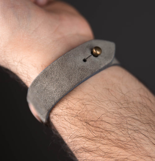 Gray Apple Watch Strap - Suede Leather Strap