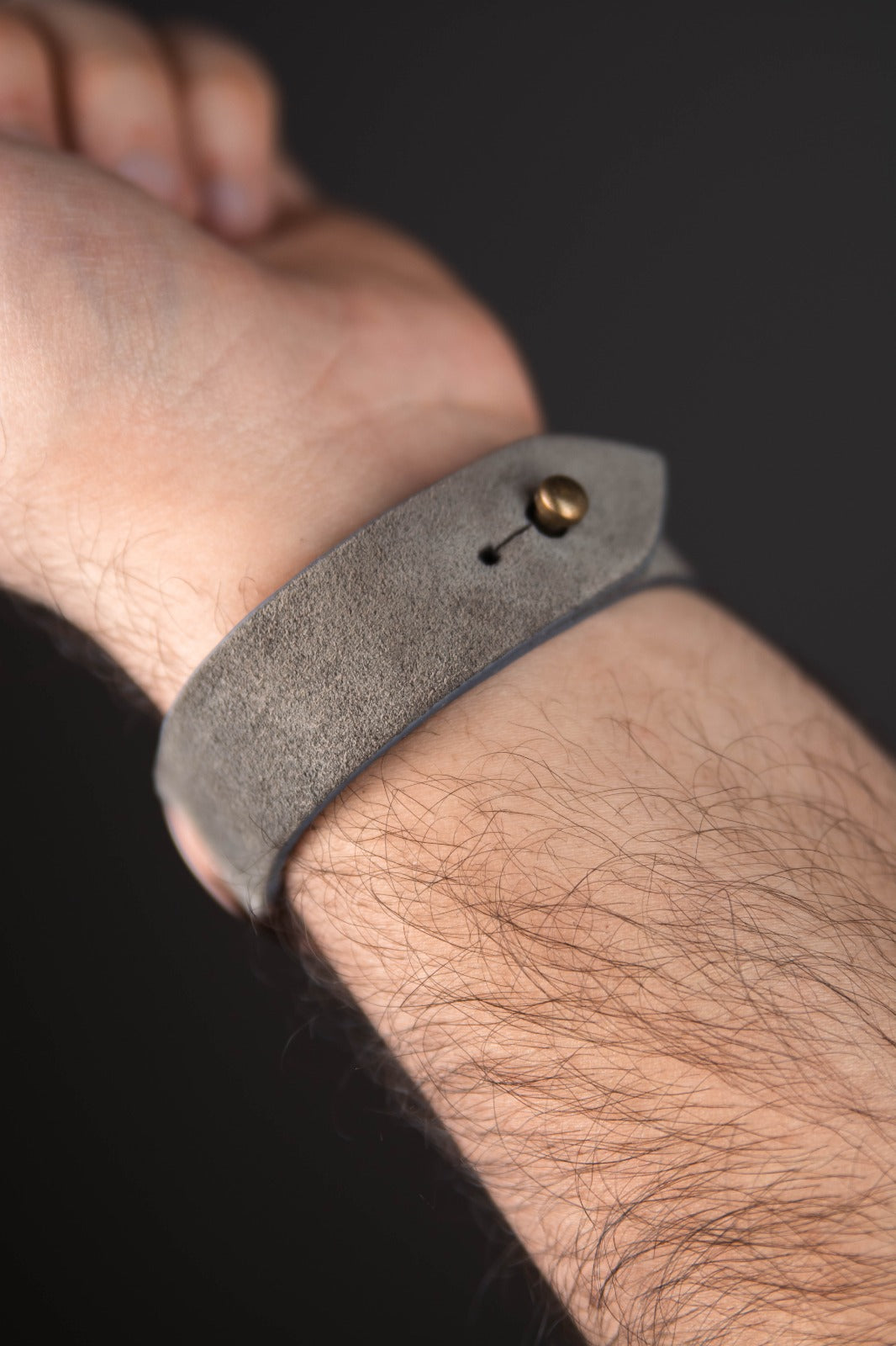 Gray Suede Leather Watch Strap - Quick Release Pins - The Hermoso