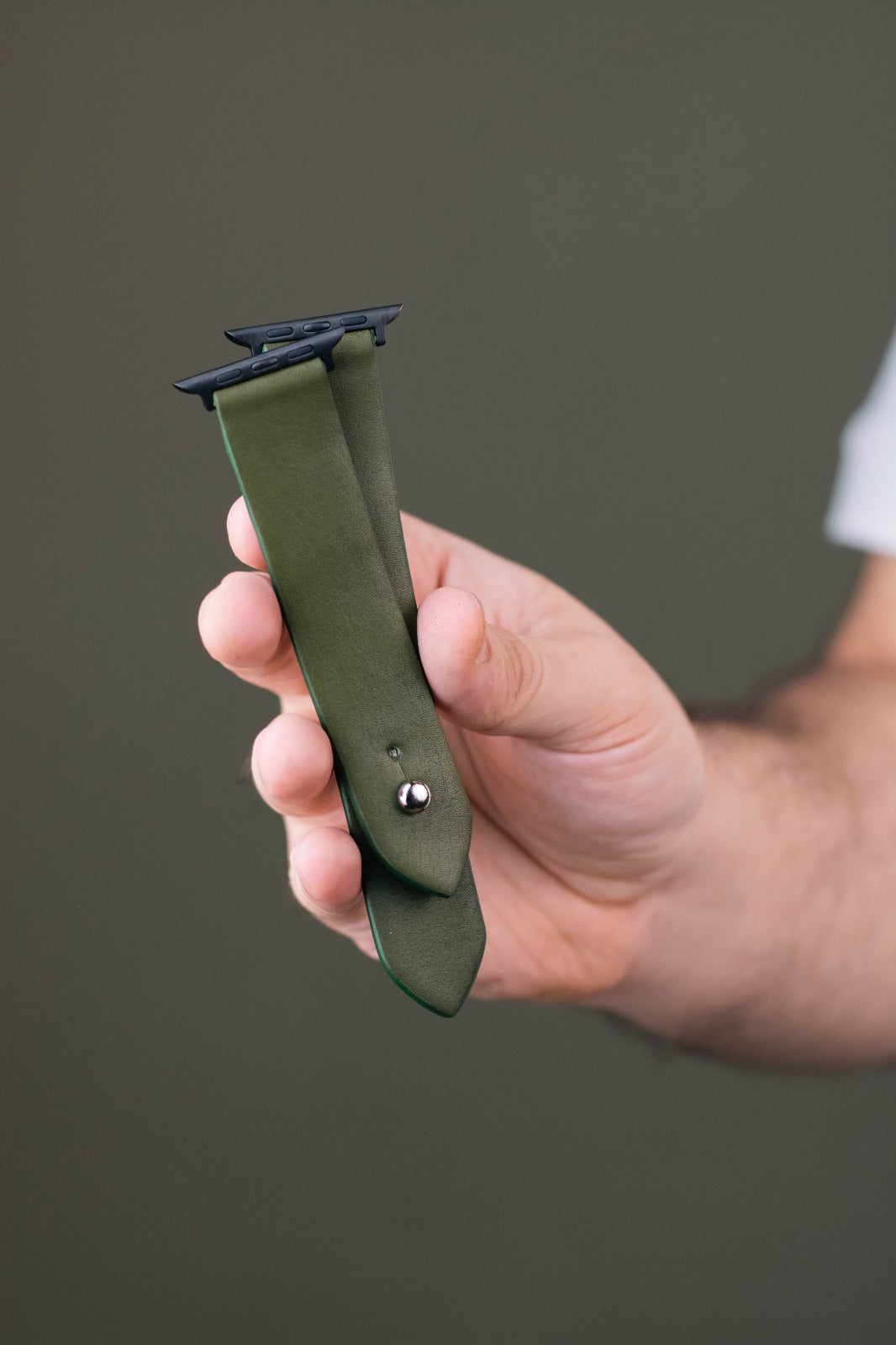 Olive Green Apple Watch Strap - Leather Strap