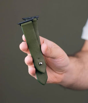 Olive Green Apple Watch Strap - Leather Strap