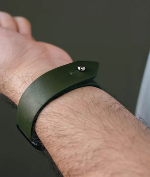 Olive Green Apple Watch Strap - Leather Strap