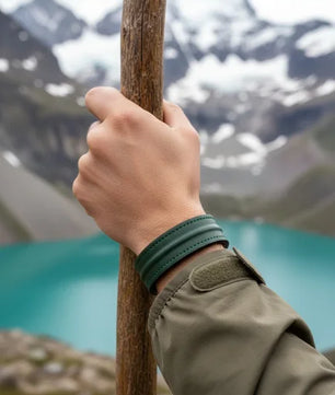 The Grit - Green - Kara Style Leather Bracelet / Leather Cuff