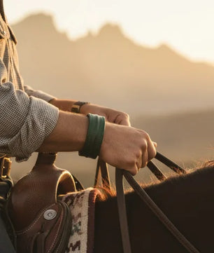 The Grit - Green - Kara Style Leather Bracelet / Leather Cuff