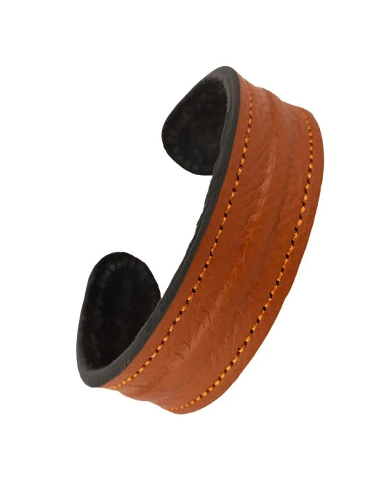 The Grit - Tan Orange - Kara Style Leather Bracelet / Leather Cuff