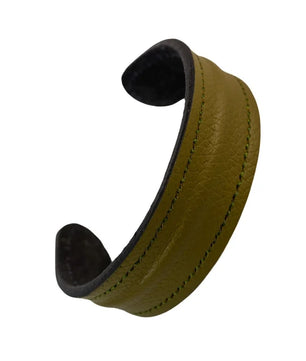 The Grit - Moss Olive - Kara Style Leather Bracelet / Leather Cuff