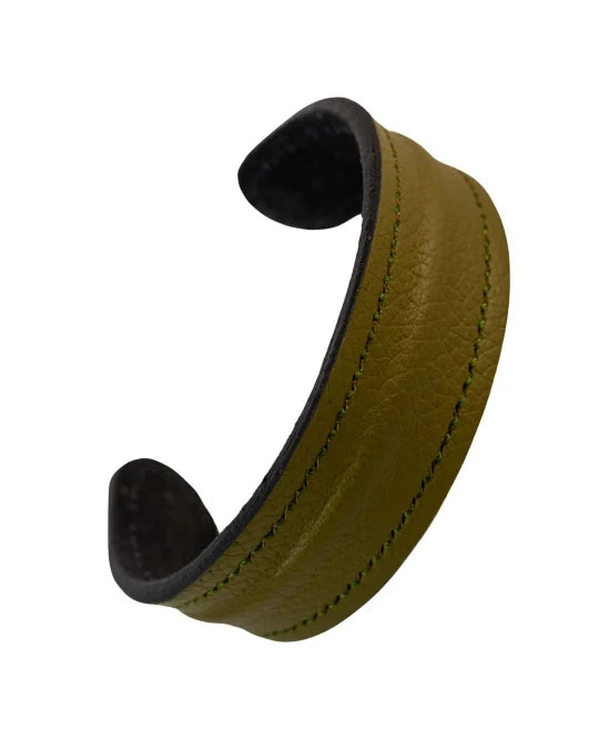 The Grit - Moss Olive - Kara Style Leather Bracelet / Leather Cuff