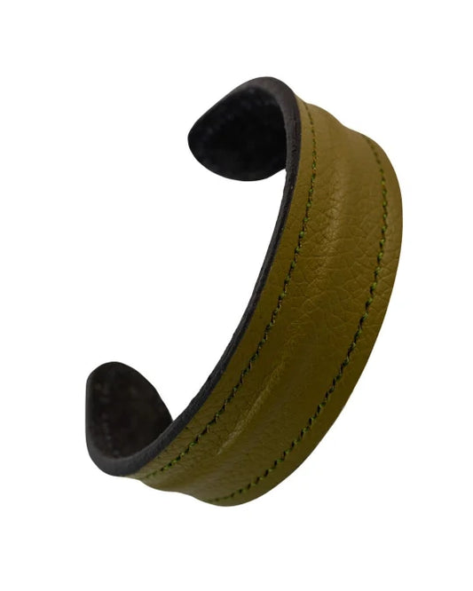 The Grit - Moss Olive - Kara Style Leather Bracelet / Leather Cuff