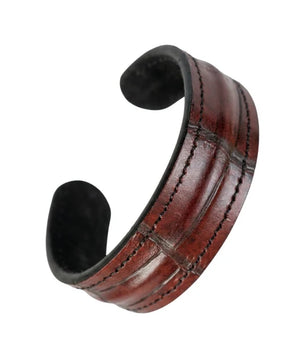 The Grit - Red Brown Croc - Kara Style Leather Bracelet / Leather Cuff