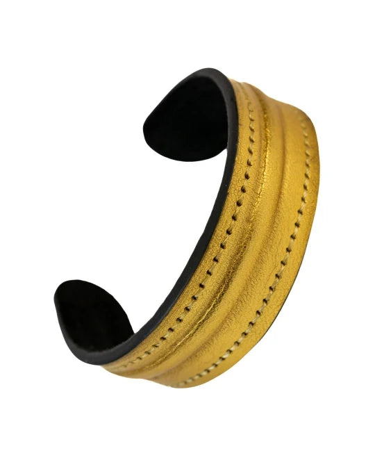 The Grit - Shimmer Gold Ladies Leather Cuff Bracelet