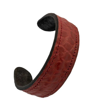 The Grit - Mahogany Textured - Kara Style Leather Bracelet / Leather Cuff