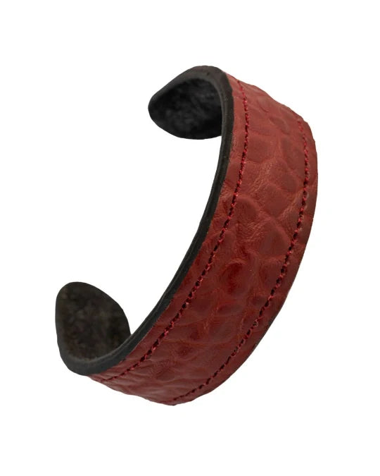 The Grit - Mahogany Textured - Kara Style Leather Bracelet / Leather Cuff