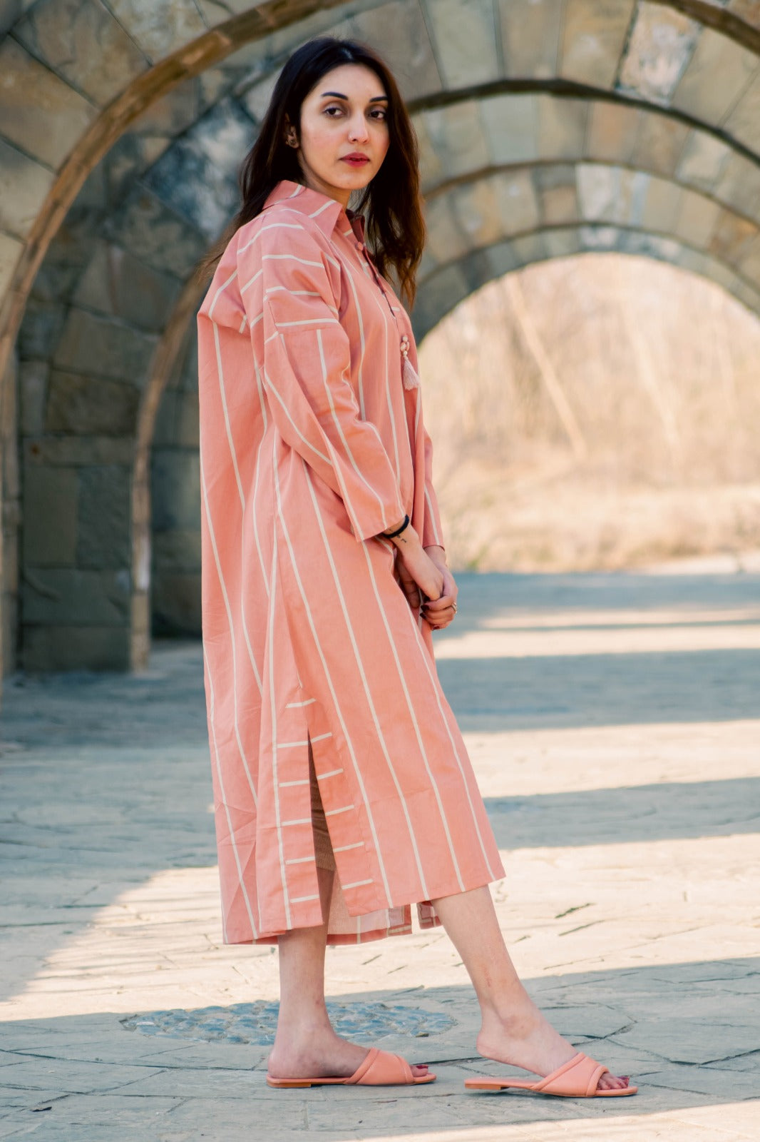 Selene - Light Pink Spring/Summer Long Tunic