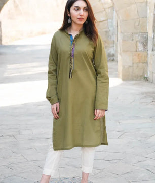 Leila - Olive Green Spring/Summer Kurta