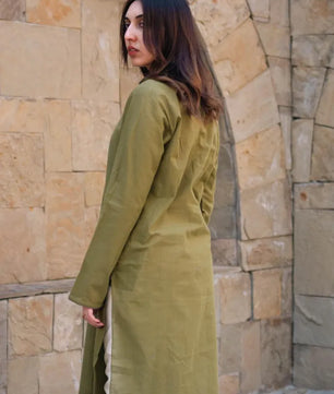 Leila - Olive Green Spring/Summer Kurta