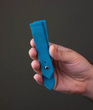 Cyan Blue Suede Leather Watch Strap - Quick Release Pins - The Hermoso