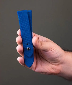 Cobalt Blue Leather Watch Strap - Quick Release Pins - The Hermoso
